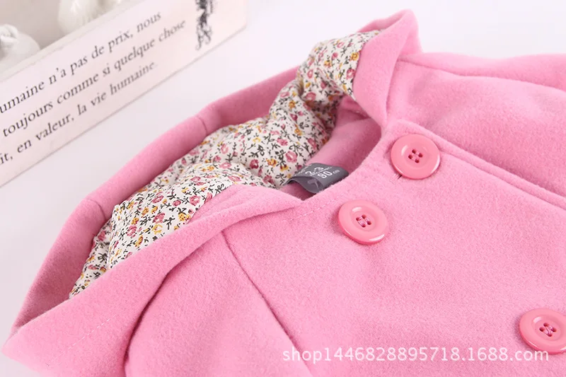 Girls Woolen Coat European And American Style Woolen Cloth GIRL'S Coat Autumn And Winter New Style Kids' Coat
