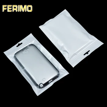 

12*20cm White/Clear Self Seal Resealable Zipper Plastic Retail Packaging Bag Ziplock Zip Lock Bag Event Package With Hang Hole