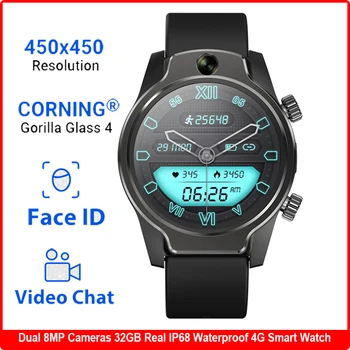 

2020 4G Smart Watch Phone GPS 3GB 32GB Face ID Video Chat Dual 8MP Cameras WIFI Smartwatch Men IP68 Waterproof Android7.1 Watch