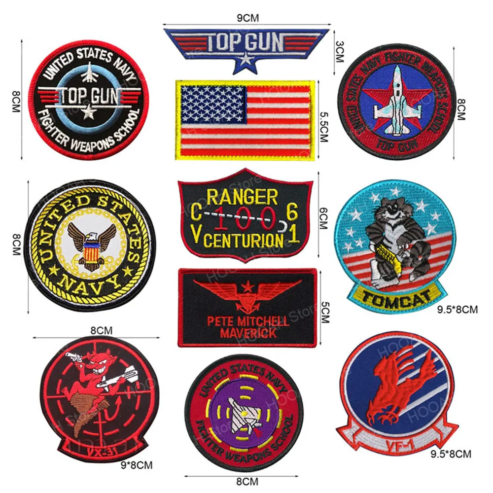 LIBERWOOD Top Gun Flight Test MAVERICK Ranger Patch portachiavi Tomcat  Fighter arma School Academic Squadron Badge per giacca - AliExpress