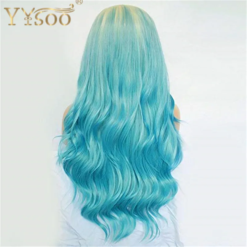 YYsoo парики из искусственных волос без шапочки-основы короткий кудрявые синий парик из натуральных волос