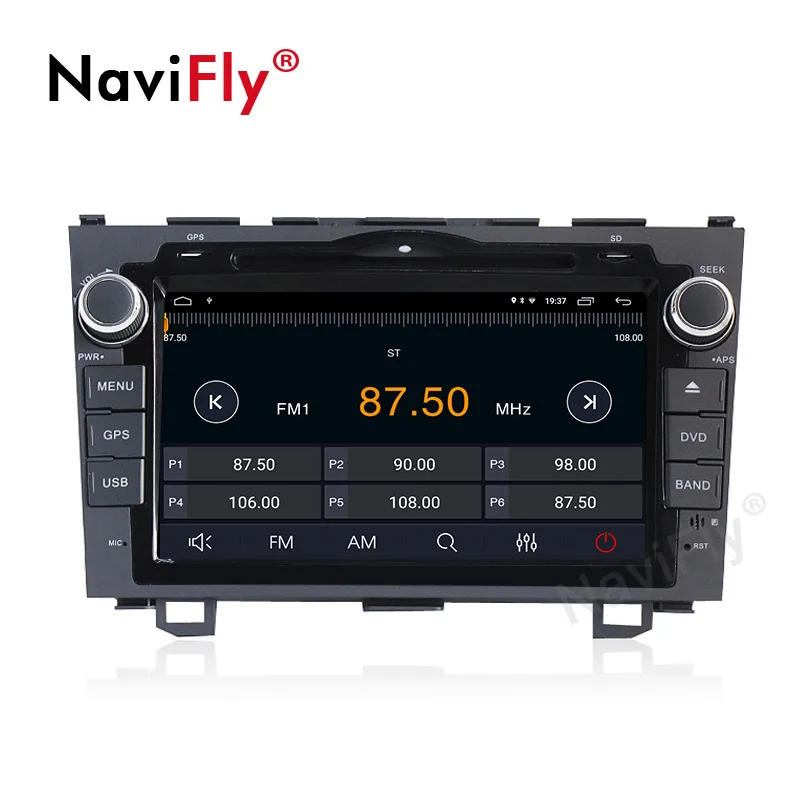 Sale Navifly Android 9.1 Car dvd player GPS Navigation For Honda CRV 2007-2011 wifi BT SWC RDS multimedia player 2+32G  Map Card MIC 3