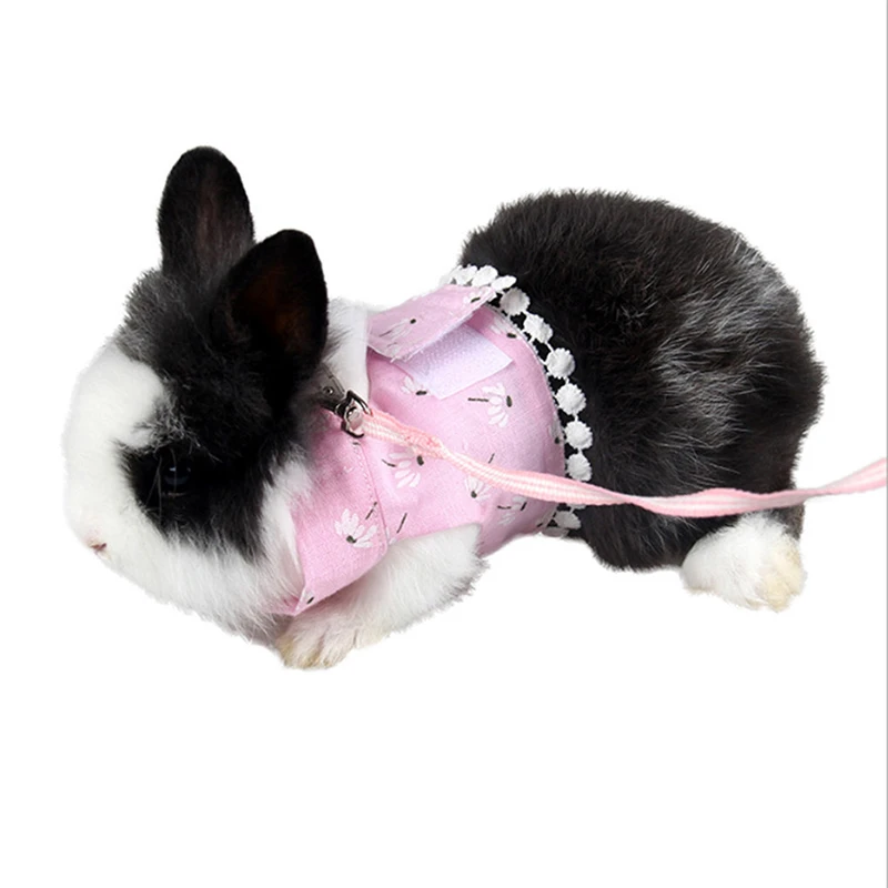 Rabbits Hamster Vest Harness With Leash Bunny Chest Strap Harnesses Ferret Guinea Pig Small Animals Pet Accessories | Дом и сад