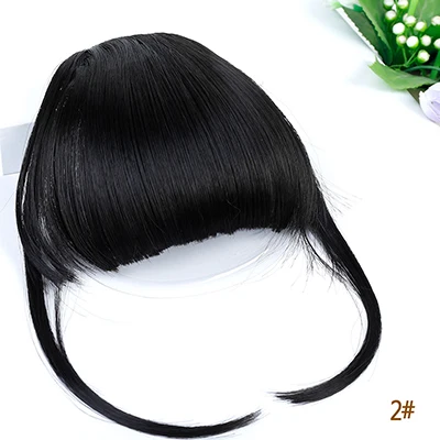TALANG Neat Front Fringe Clip In  Hair Bangs  Hair Extensions Sweeping Side Blunt Bang Natural Black Brown Hairpieces 2