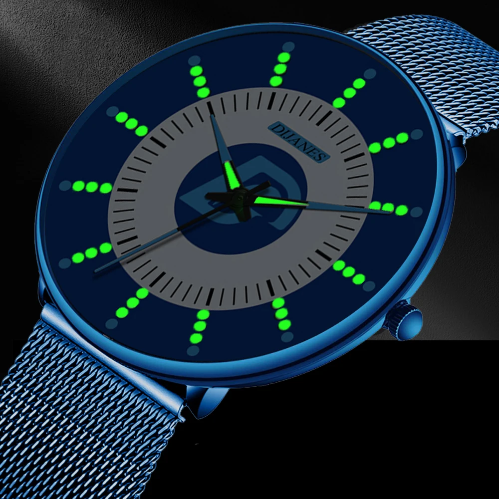 

2020 Minimalist Fashion Mens Watch Ultra Thin Business Luminous Classic Stainless Steel Mesh Belt Quartz Watch Relogio Masculino