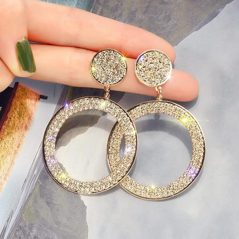 Pendant Earrings Crystal Earrings Woman Korean Anniversary Gift Jewelry Cubic Zirconia