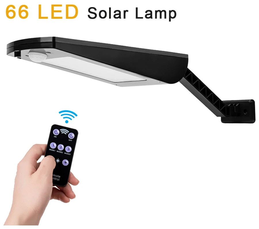 Upgraded 66 Led Solar Light Outdoor Waterproof Lighting For Garden Wall Two Angles Rotable Pole Solar Lamp With Three Modes (25)