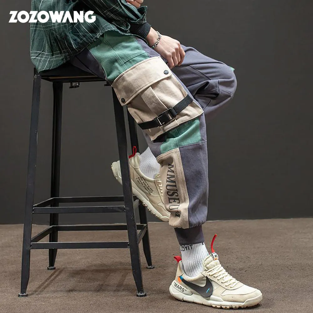 

2020 Spring Hip Hop Joggers Men Black Harem Pants Multi-pocket Ribbons Man Sweatpants Streetwear Casual Mens Pants M-3XL