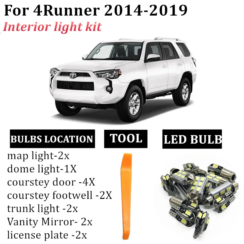 

Лампы для чтения 16x, белые, без ошибок, подходят для toyota 4runner 2014-2019