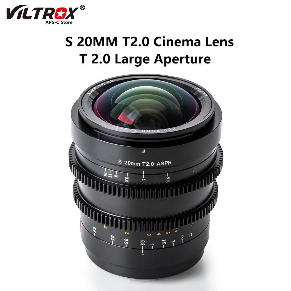 

Viltrox 20 мм T2.0 ASPH Camera Cine Lens Полнокадровый фокус широкоугольный объектив с большой диафрагмой для портретной камеры Sony E-mount Camera