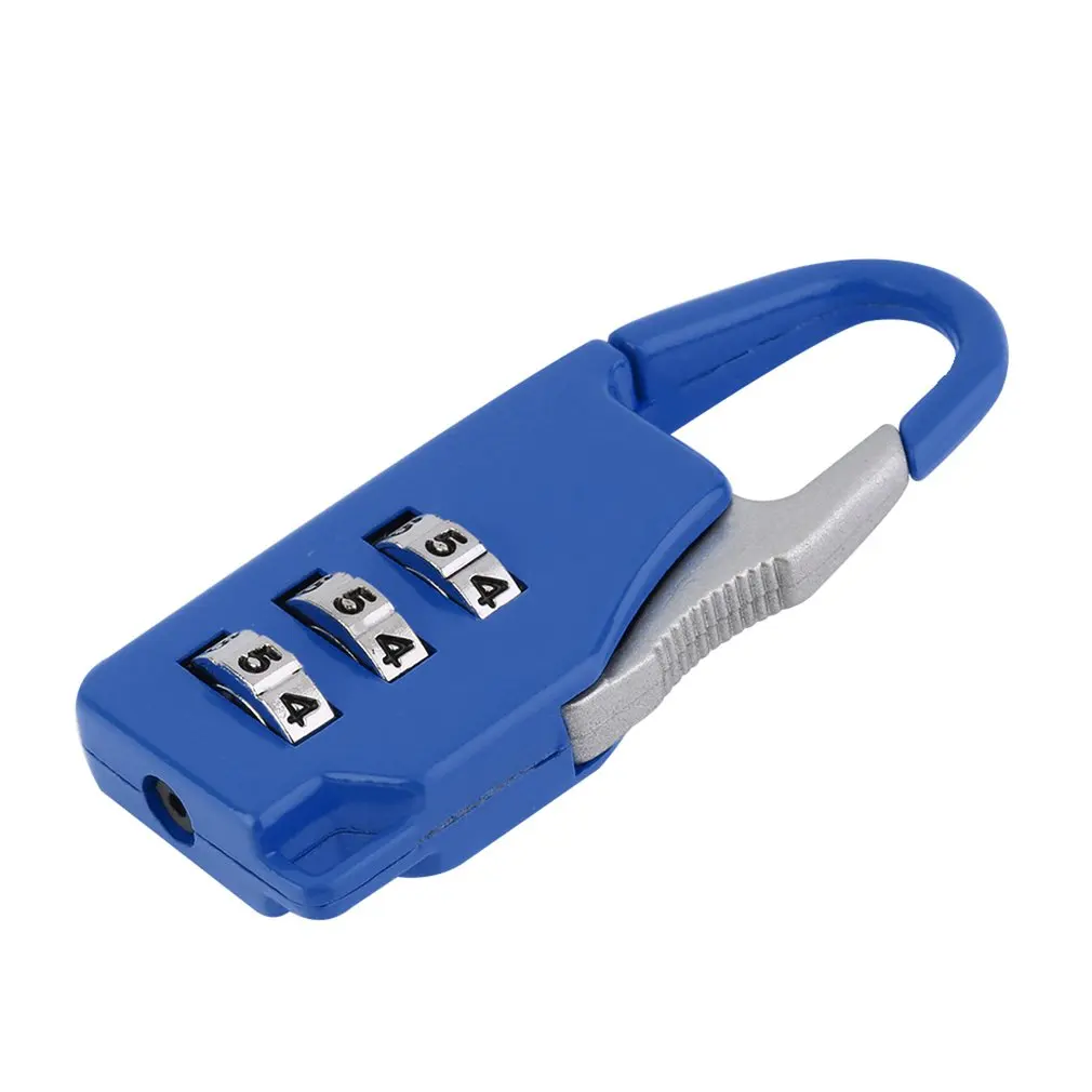 

1 pc New Security 3 Combination Travel zinc alloy Suitcase Luggage Bag Jewelry Boxes Tool Chests Code Lock Zipper Padlock