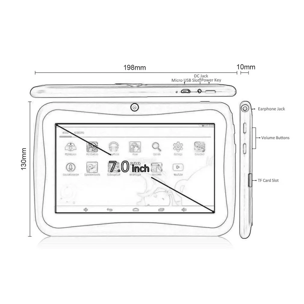7 дюймов планшетный ПК для детей Android 4.4.2 Tablet 1 5 ГГц Quad Core 8 Гб WI FI планшет 1024x600 HD