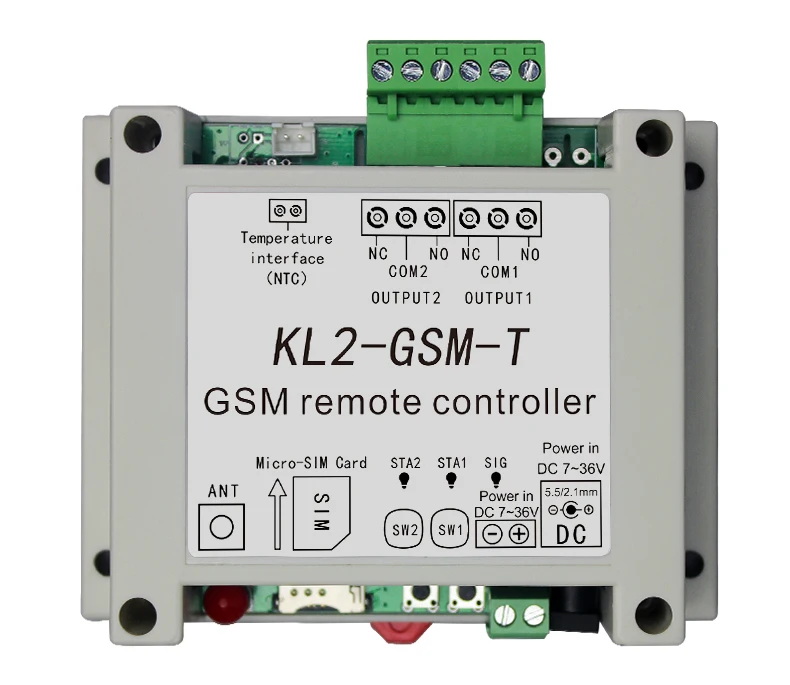 DC12V 2 канальный релейный выход GSM пульт дистанционного управления KL2-GSM-T с 1 метровым датчиком температуры