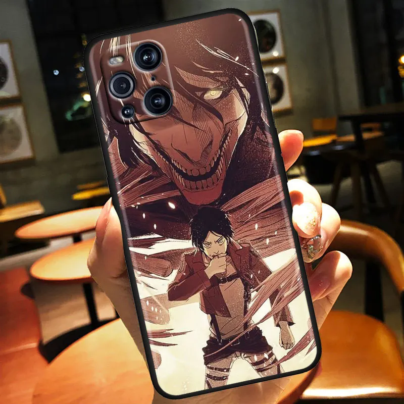 Japanese Anime Attack On Titan For OPPO Find X3 X2 Pro Neo F19 F15 F11 F9 F7 R17 R15 R9 5G Silicone Soft Black Phone Case cases for oppo phones