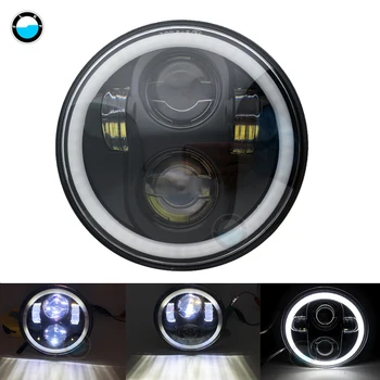 

5.75 inch Led headlight halo Ring white DRL Angel eye For motorcycle Triumph Rocket III 3 5-3/4'' farol Com anel de halo.