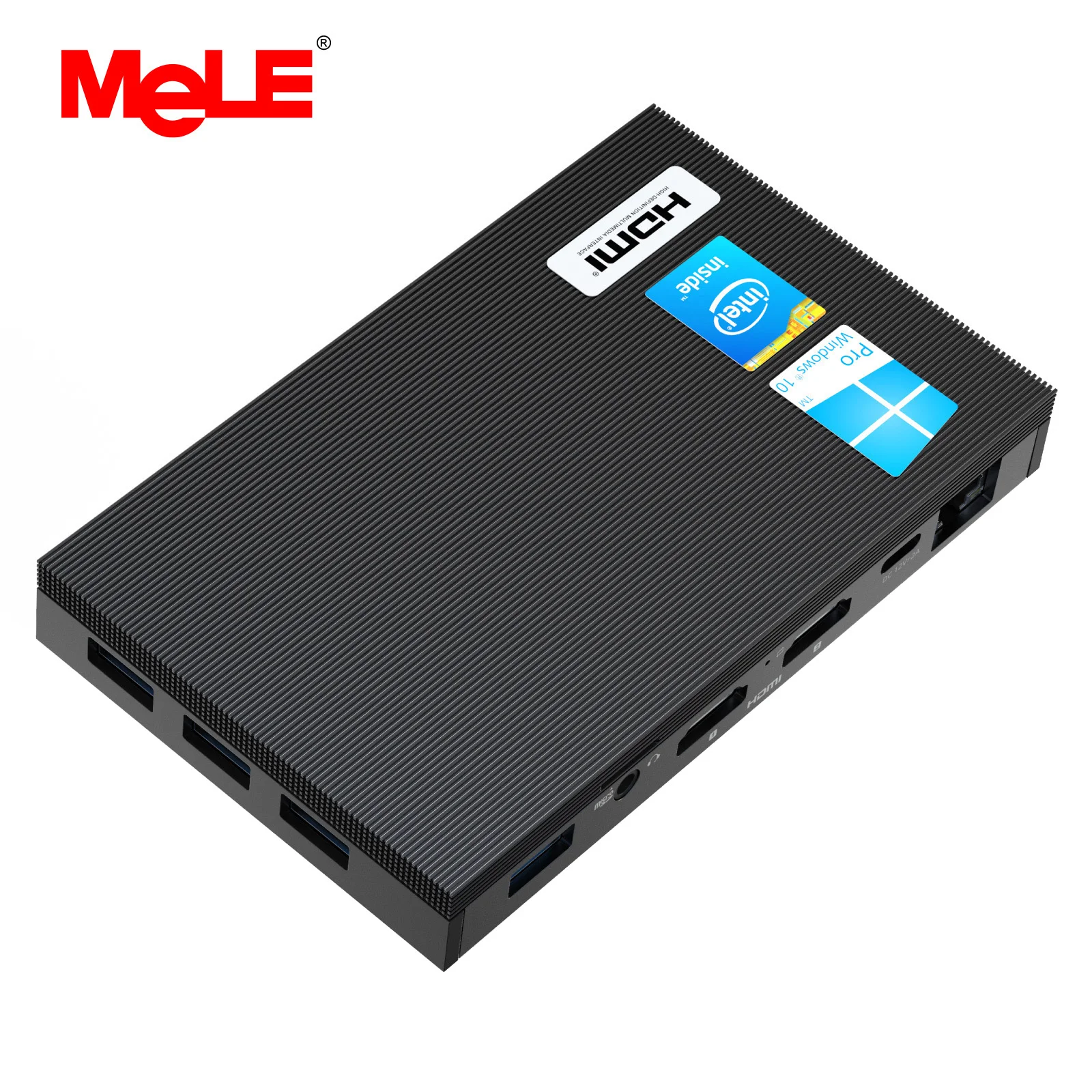 MeLE Fanless 4K Mini PC Intel Celeron J4125 Quad Core 8GB 128GB Windows 10 Desktop Computer Dual HDMI 2.4G/5G Dual-band WiFi SSD