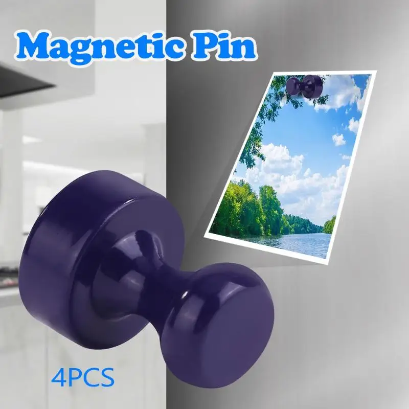  4pcs D12x16 Strong Suction Fridge Magnets Permanent Neodymium Magnetic Pushpins Office Map Thumbtac - 4000425798457