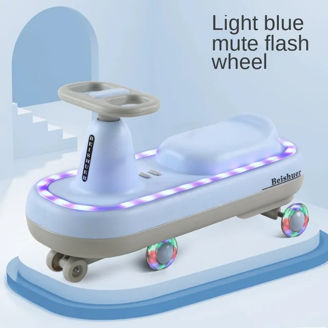 Children Take Scooter Mute Music Lights Flashing Round Children Walk Car Twisting, Children Car Balance Of Children Doki Toy 3