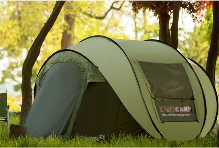 Green Стиль Pop Up ультра 4~ 5 человек полностью автоматическая скорость открыть с москитной сеткой Открытый Кемпинг пляж палатка солнечные укрытия - Цвет: Green