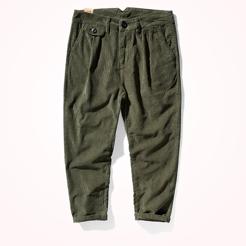Autumn and Winter New Men 's Corduroy Casual Pants Loose Straight Trousers Vertical Corduroy Japanese-Style Retro Overalls