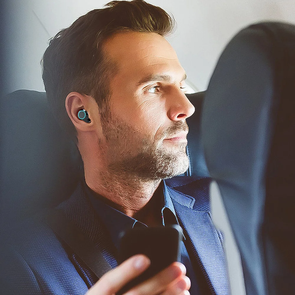 TWS 5,0 Bluetooth наушники, гарнитура для видеоигр с светодиодный дисплеем смарт-зарядная коробка водонепроницаемые мини Беспроводные стереонаушники