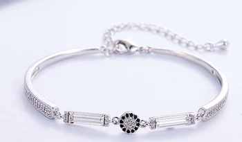 

UXN312 925 Silver Zircon Bracelet Girl Birthday Party DIY Bracelet Gift