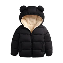 Детский Зимний пуховик для детей, теплая одежда, пальто с капюшоном для мальчиков и девочек, верхняя одежда из овечьей шерсти, детская хлопковая куртка, TZ137