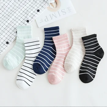 

pink socks white korean style women fall striped cotton pantis e girl casual dress black streetwear harajuku fashion cool sheer