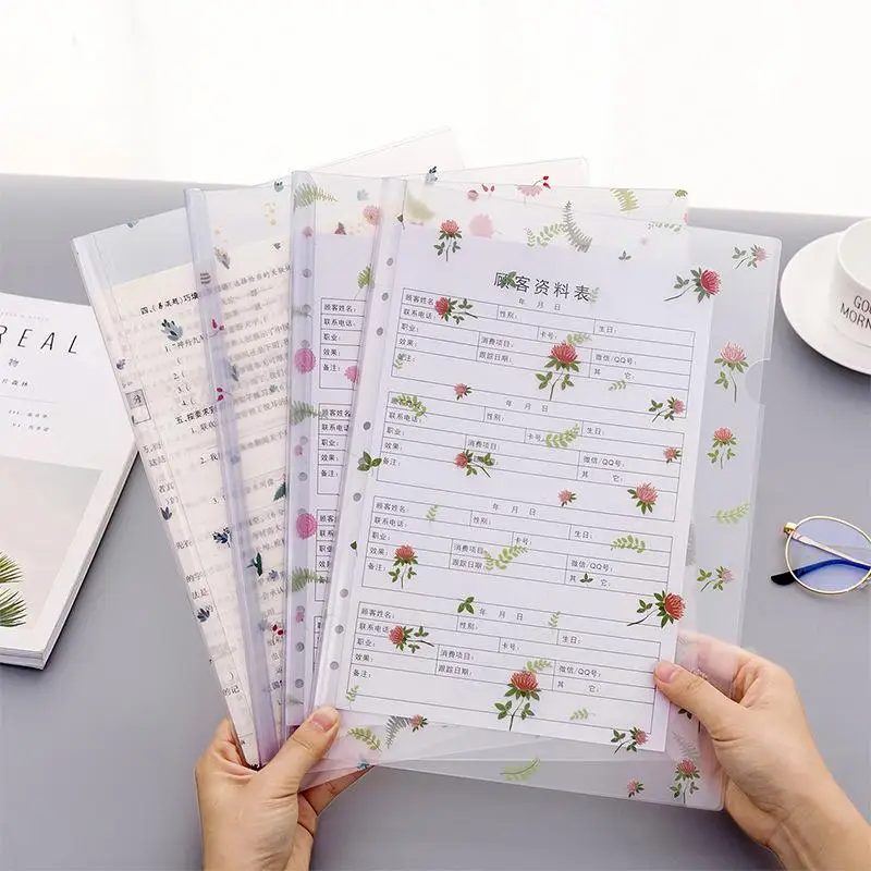 

Stationery Flower Gift School Cute Office Papers Organizer Exam Document Transparent File Folder