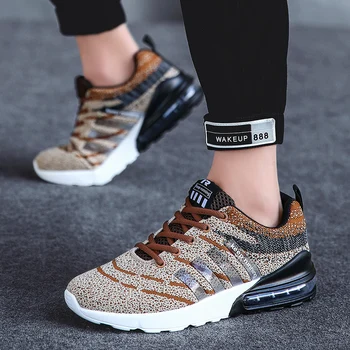 

Four seasons explosions ins trend fly woven cushion soft bottom comfortable high quality shock absorption men's casual shoes