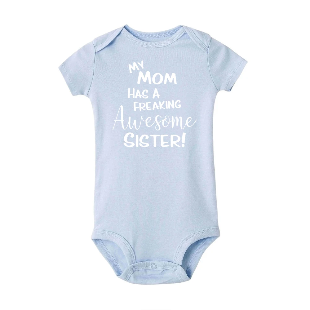 Забавный хлопковый комбинезон для новорожденных с надписью «My Mom Has A Fred Awesome Sister»; Детский комбинезон с принтом «тетушка»; комбинезон для малышей; одежда для малышей - Цвет: RP22-SRPLB-