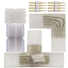 

4 pin RGB Connector 4pin RGB LED Strip Connector Middle Corner Plug for 8mm 10mm PCB 110V 220V 5050 2835 3528 Led Lights Strip