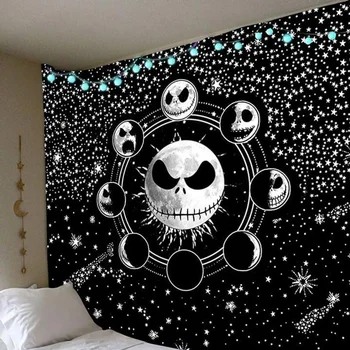 

Nightmare Before Christmas Starry Night Sky Gift for Movie Lover Tapestry Skin-friendly Polyester Tapestry 95*73cm/150*130cm