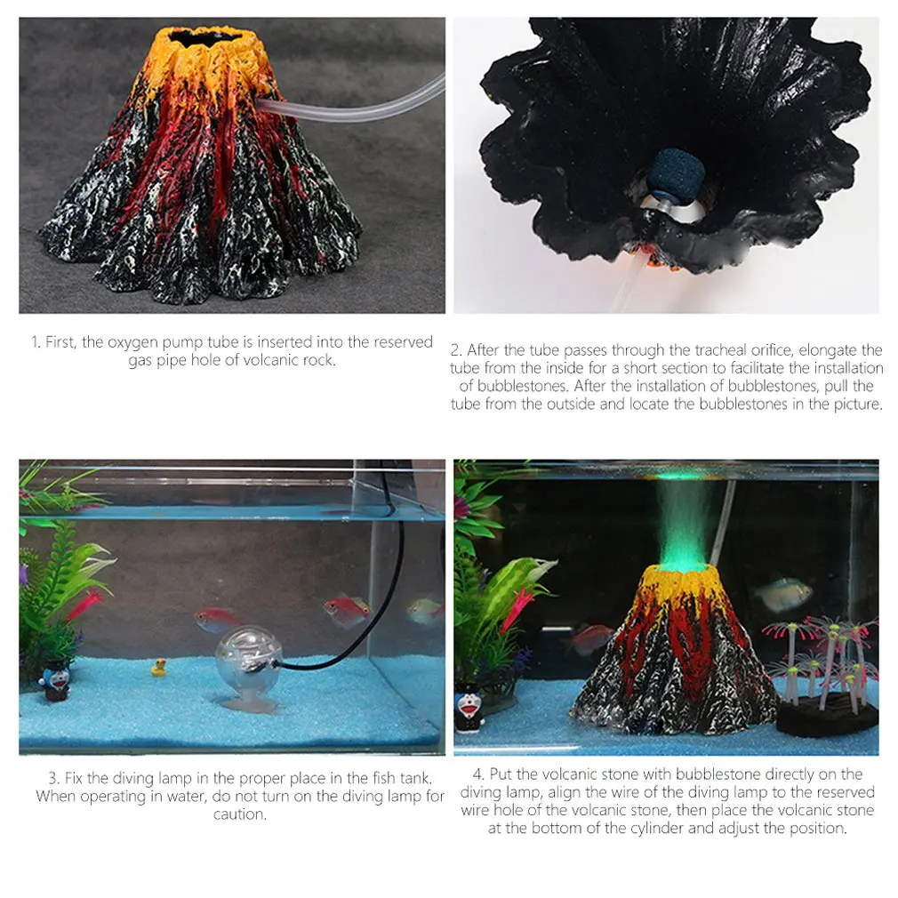 Small Rockery Stone Landscaping Stone Package Small Ornaments Aquarium Set Simulation Water Grass Volcanic Stone