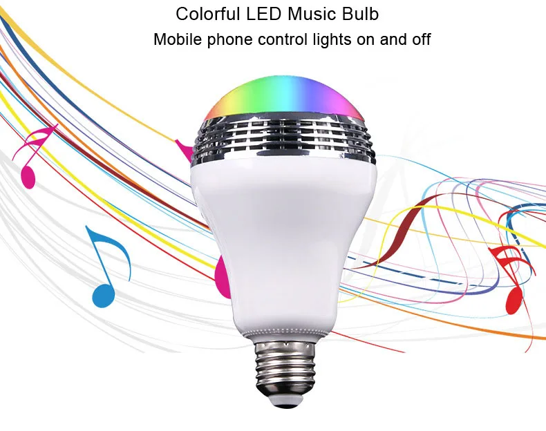 Умная RGB E27 лампа Bluetooth 4,0 аудио лампа с динамиком затемнения светодиодный беспроводной музыкальный лампочка изменение цвета