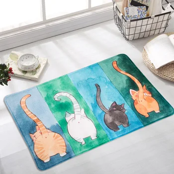 

Bathroom Carpet Floor Anti-slip Mat Cute Cat Print Bath Mat Kitchen Carpet Carpet Door Mat Outdoor Carpet Home Decor