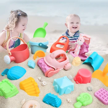 

14pcs Digging Pit Bucket Colorful Soft PP Outdoor Activity Swimming Pool Seaside Beach Toy Set Summer Cartoon Winter Snow Shovel