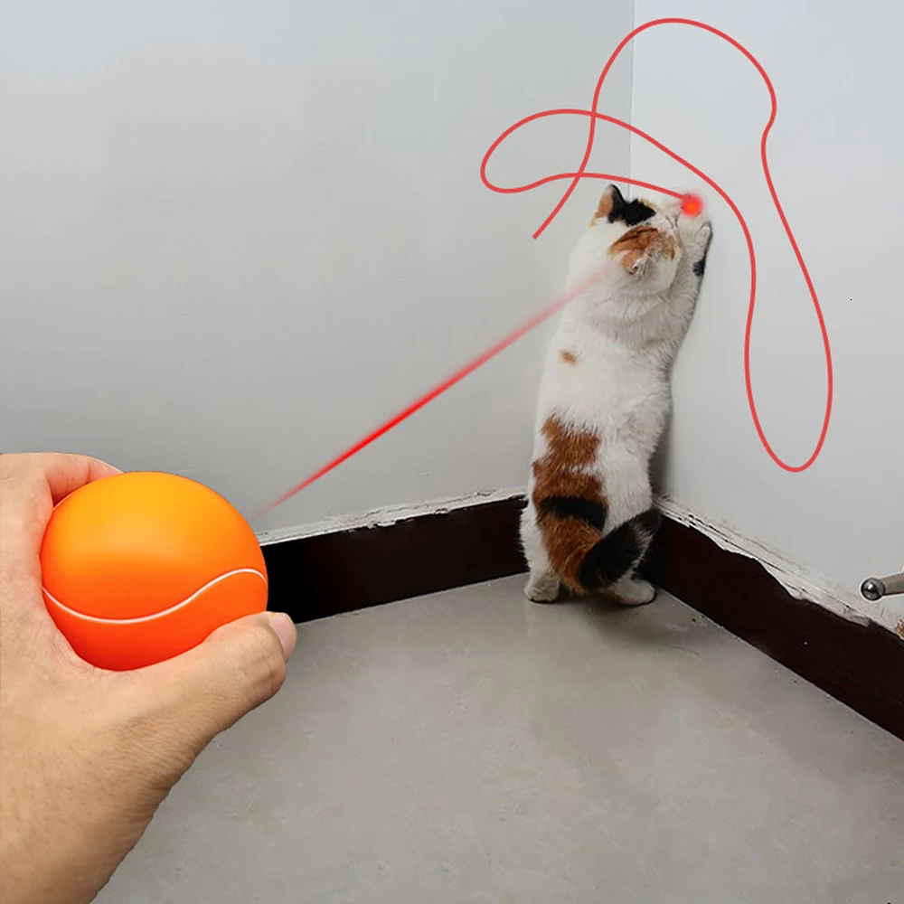 3 режима Лазерная кошка автоматическая игрушка Регулируемая Интерактивная забавная игрушка для домашних животных Светодиодный лазер электронный мяч игрушки для кошек