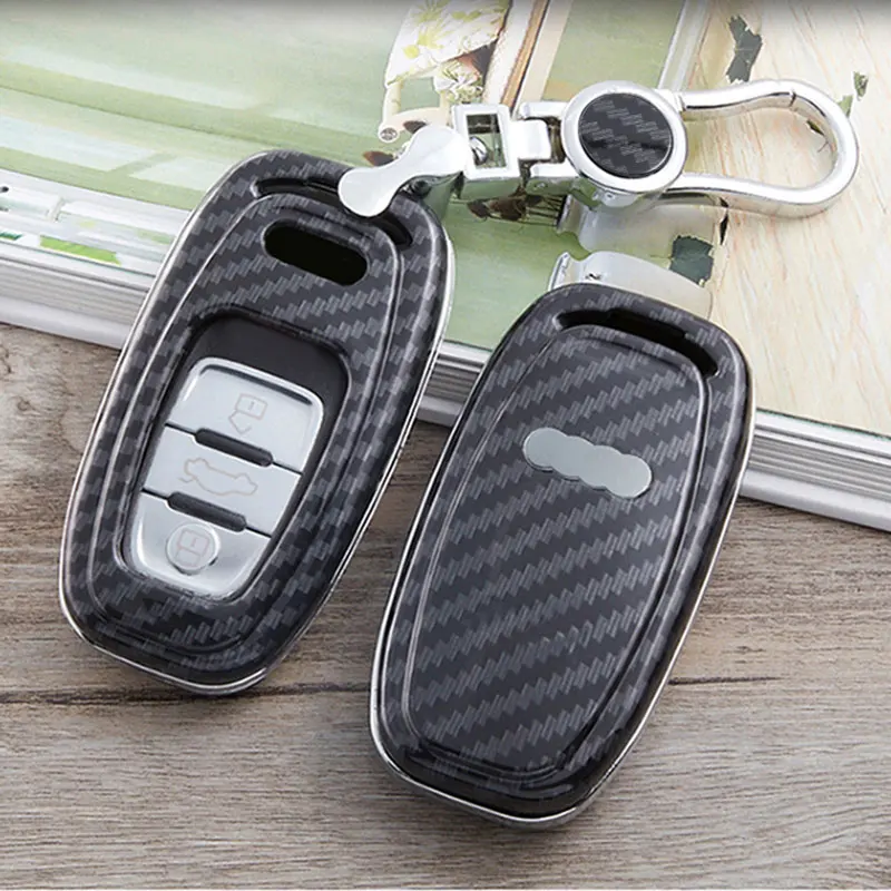 

Carbon Fiber ABS Smart Car Key Case Shell Cover Holder Protector Fit For Audi A4 A5 A6 A7 Q5 Q2 Accessories Car-styling