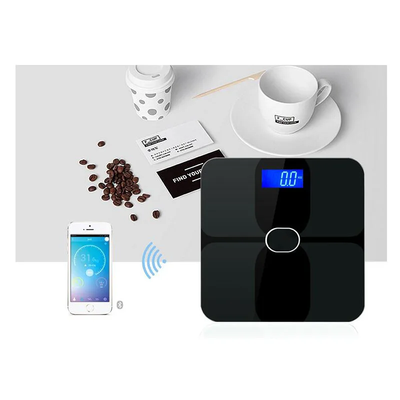 Bluetooth весы для тела и жира, умные электронные весы, бытовые весы для тела, точные измерения, индекс здоровья, 180 кг