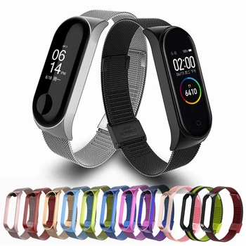 

Strap for Mi Band 4 Bracelet, for Mi Band 3 Wrist Strap, Metal Bracelet Replacement Wristband Strap for Mi Band 3 4