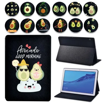 

For Huawei MediaPad T5 10 10.1/MediaPad T3 8.0/T3 10 9.6 Inch Protective Avocado Foldable Flip Leather Tablet Cover Case +Pen