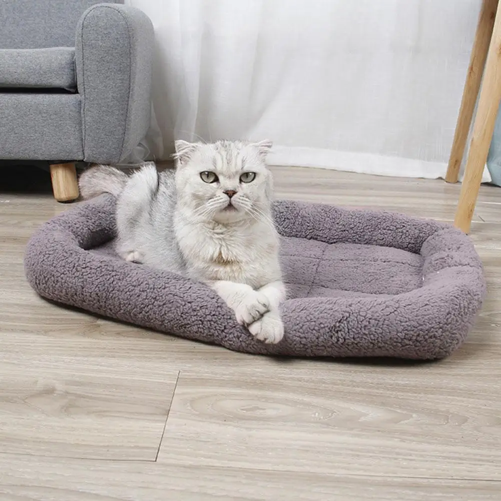 Cat Bed Pet Warming Kennel Washable Pet Floppy Extra Comfy Plush Rim Cushion And Nonslip Bottom Dog Beds For Small Dogs House