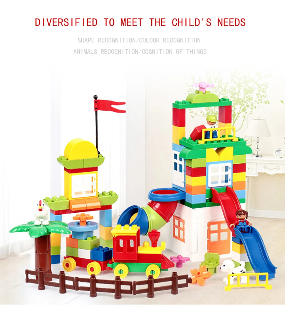 111 шт. Большие размеры строительные блоки кирпичи парк развлечений игрушки DIY Кирпичи креативная модель совместима с развивающими игрушками для детей