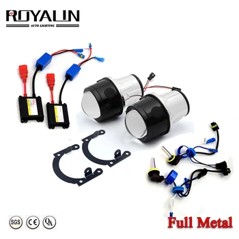 

ROYALIN Car Styling H11 Fog Light Lens kits w/ AC Bulb Ballast 2.5 Metal HID Projector Lens for Auto Fog Lamp 3000K 4300K 5000K