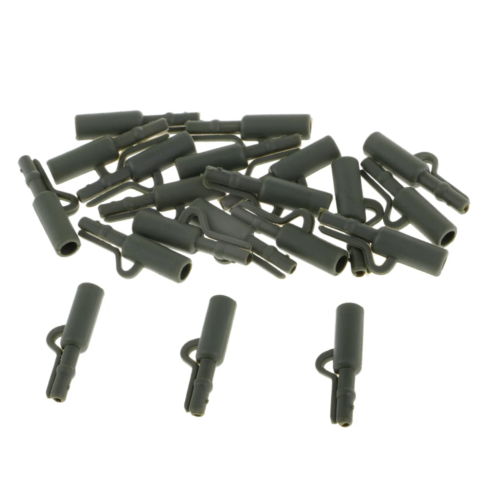 20pcs Heavy Duty Safety Lead Clip Set Quick Change Clip Tube Carp Fishing Tackle 25mm