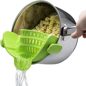 

Kitchen Silicone Pan Vegetable Strainer Drainer Cookware Draining Pasta Vegetable Food Colander Tools Kitchen Gadgets