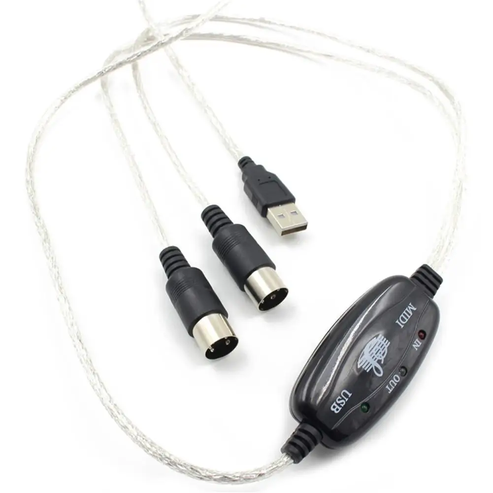 Клавиатура к ПК адаптер USB IN-OUT MIDI интерфейс конвертер записи музыки