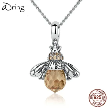 

ARING 2020 FASHION PENDANTS TREND 925 STERLING SILVER LOVELY ORANGE BEE ANIMAL PENDANTS NECKLACE FOR WOMEN FINE JEWELRY CC035