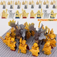 8pcs/lot The Elves Soldier Orcs Army Figures LOTR Armor Guard Warrior Archer Medieval Knights  Building Blocks Bricks toys gifts 2